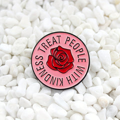 Kindness Brooch Red Pink Round