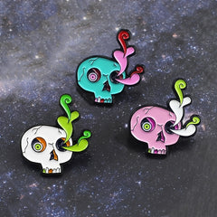 3 Styles Skull Water Grass Burst Eye Beads Skull Brooch