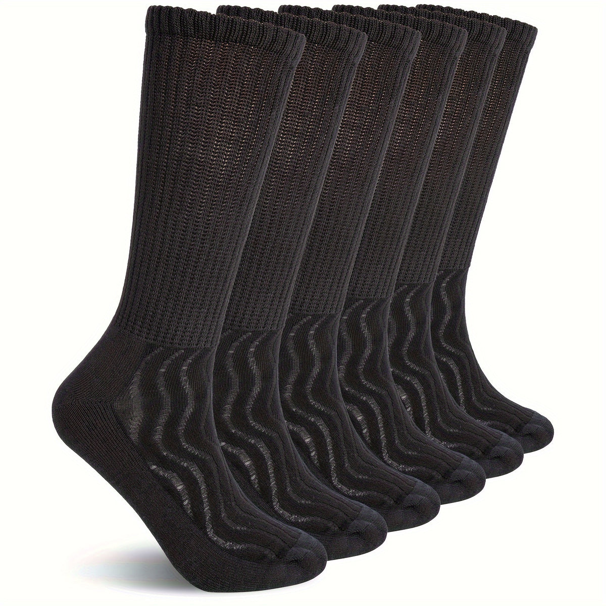 6 Pairs Bamboo Non Binding Diabetic Socks Breathable Seamless Toe Stocking