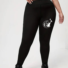  Cat & Butterfly Print High Rise Yoga Leggings