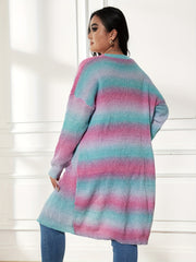  Rainbow Long Sleeve Open Front Cardigan