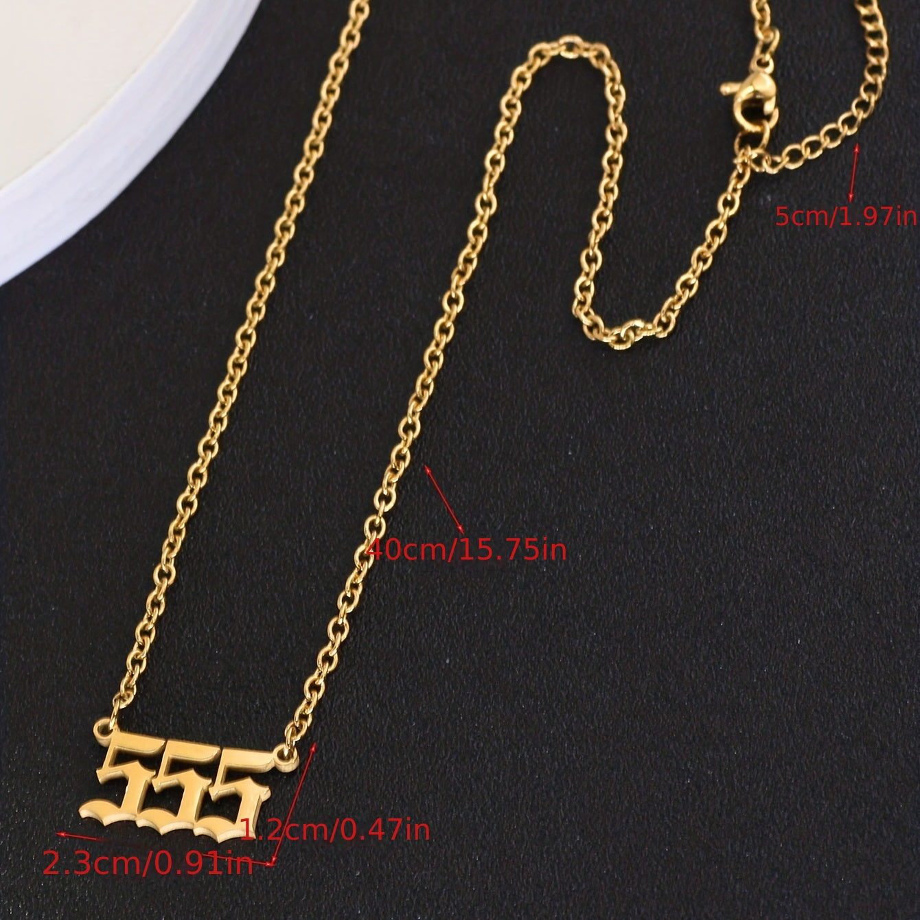 Men's Angel Number Pendant Necklace Stainless Steel Lucky Necklace