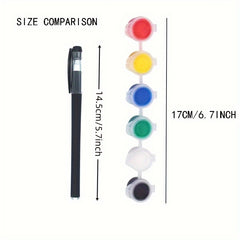 12 Acrylic Paint Set & Brushes DIY Art Kit for Halloween Christmas