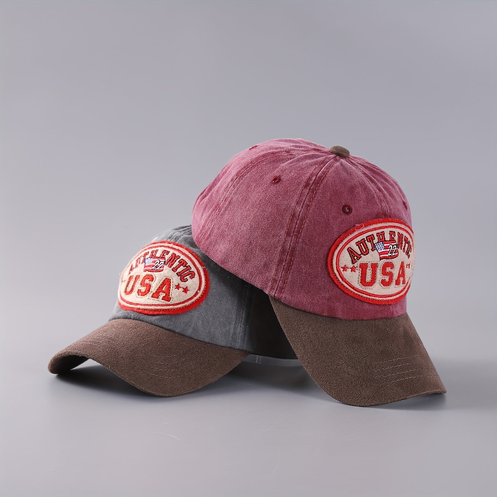 Block Curved Brim Sunshade Baseball Cap with Letter Embroidery Print