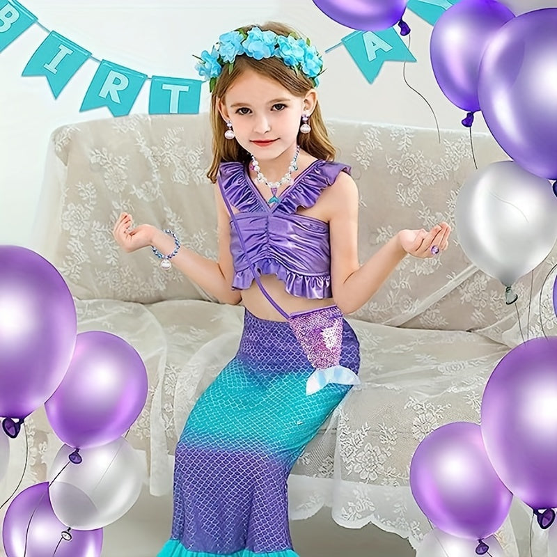 6pcs Mermaid Jewelry Kit For Girls Christmas Birthday Party Supplies