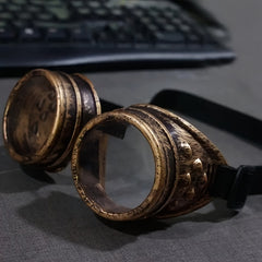 Steampunk Goggles Retro Round Glasses for Cosplay & Halloween