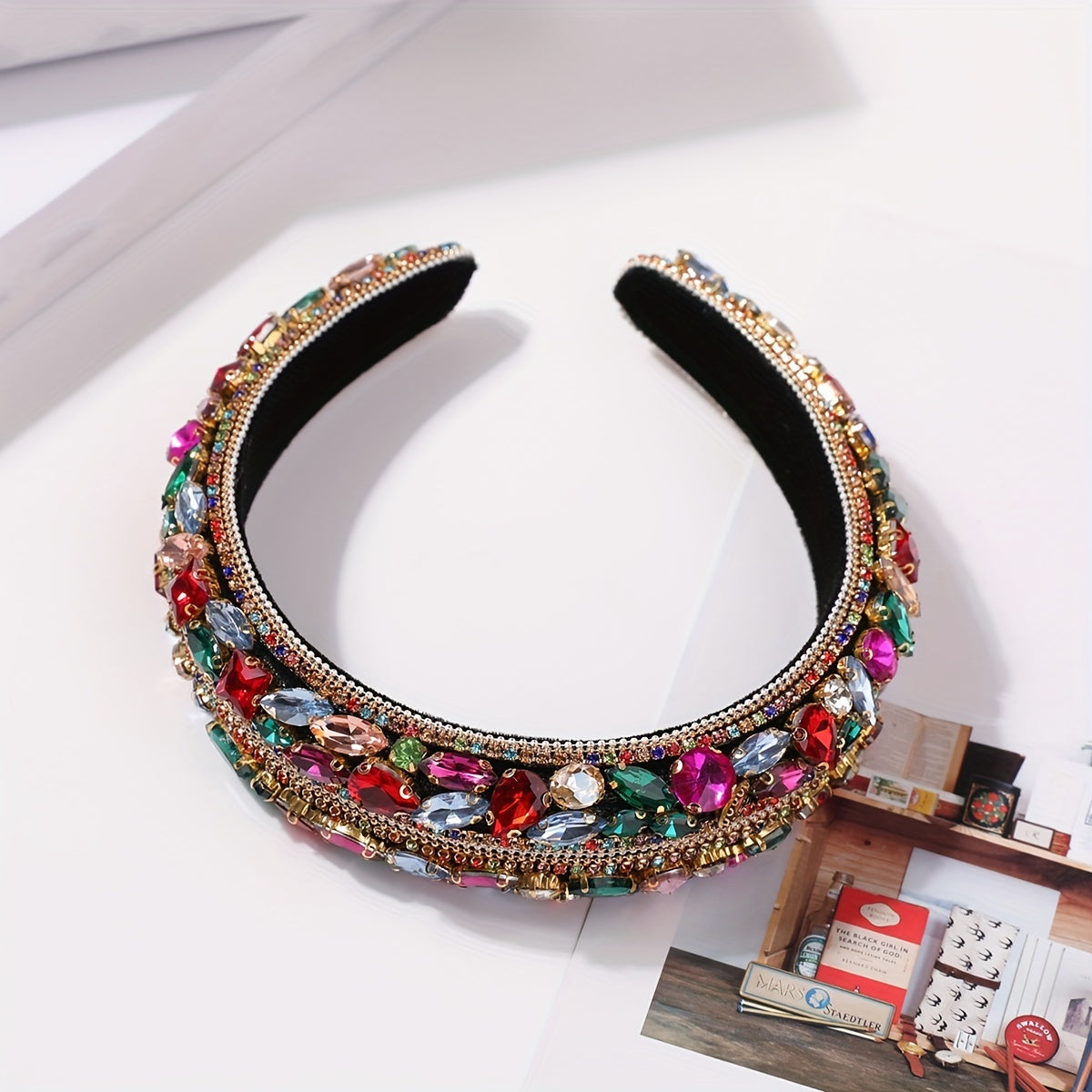 Colorful Crystal Headband Glitter Rhinestone Headdress for Party Prom