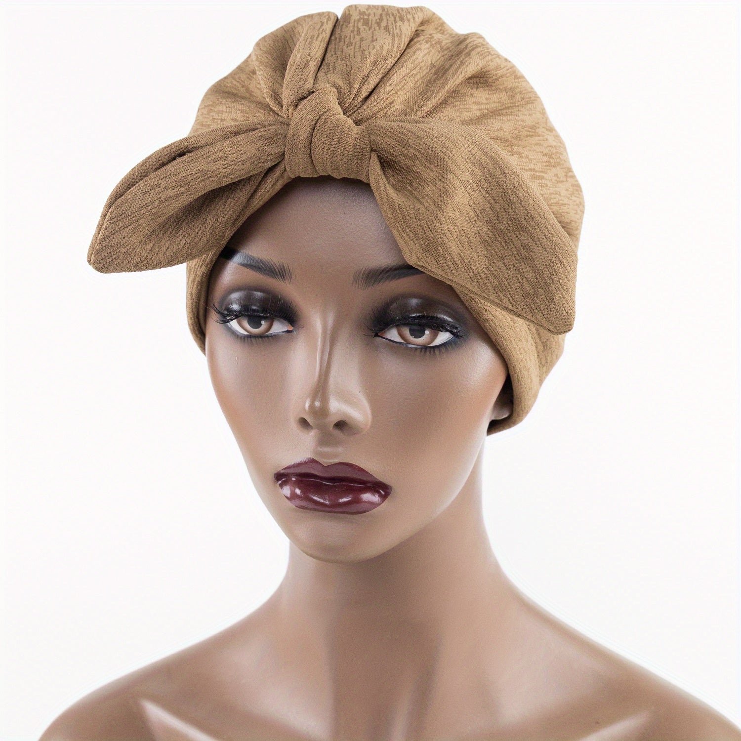 Bow Knotted Turban Cap Solid Head Wrap Hijab Head Scarf Stylish Bandana