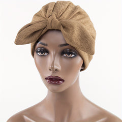 Bow Knotted Turban Cap Solid Head Wrap Hijab Head Scarf Stylish Bandana
