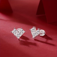 Moissanite Earrings 925 Silver Women's Ear Studs