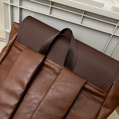Vintage PU Leather Laptop Backpack for Travel