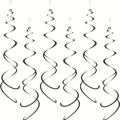 12pcs Red Foil Swirl Hanging Decorations for Party Supplies