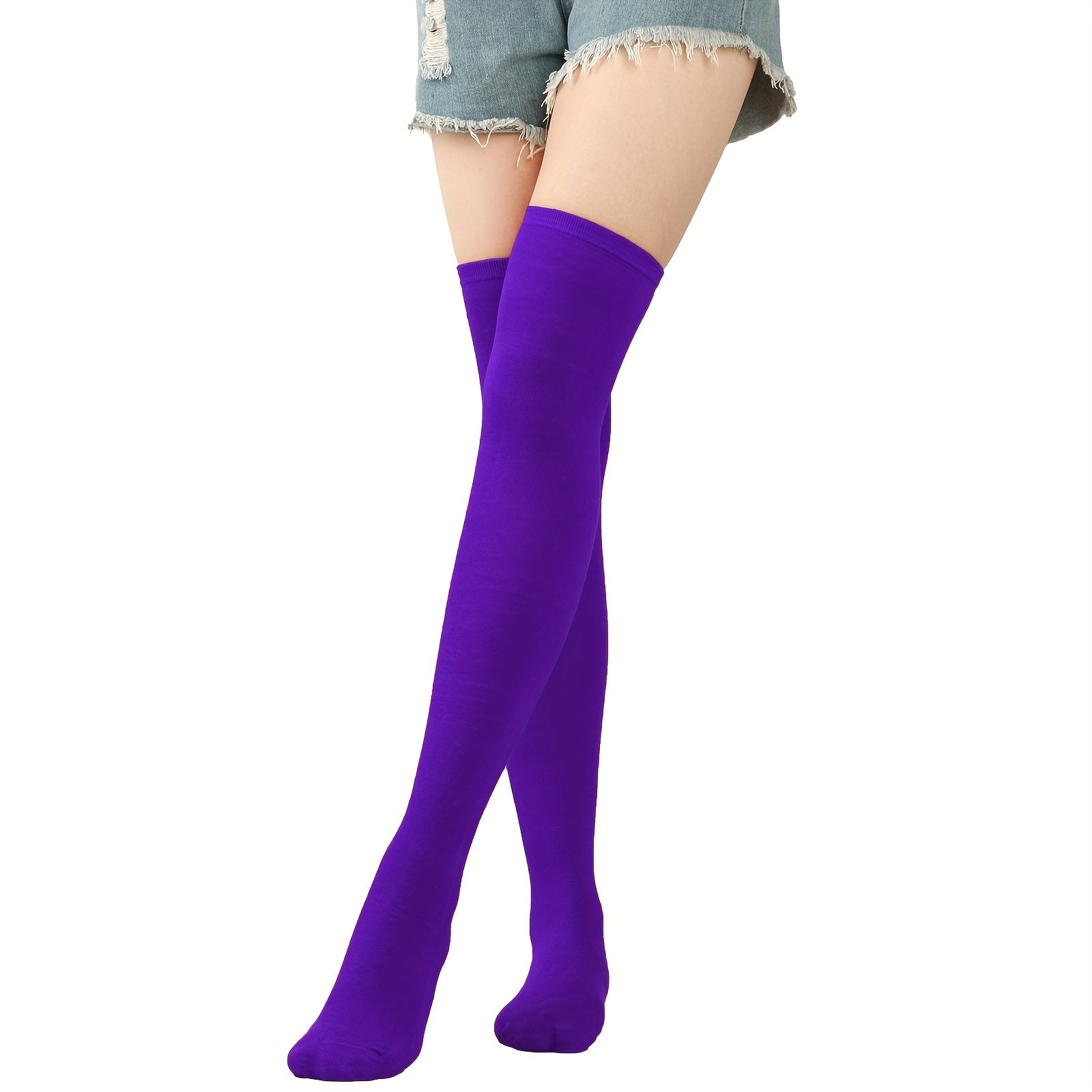 Solid Thigh High Socks Funny Party Long Tube Women's Stockings