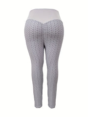  Colorblock Honeycomb Pattern High Rise Leggings