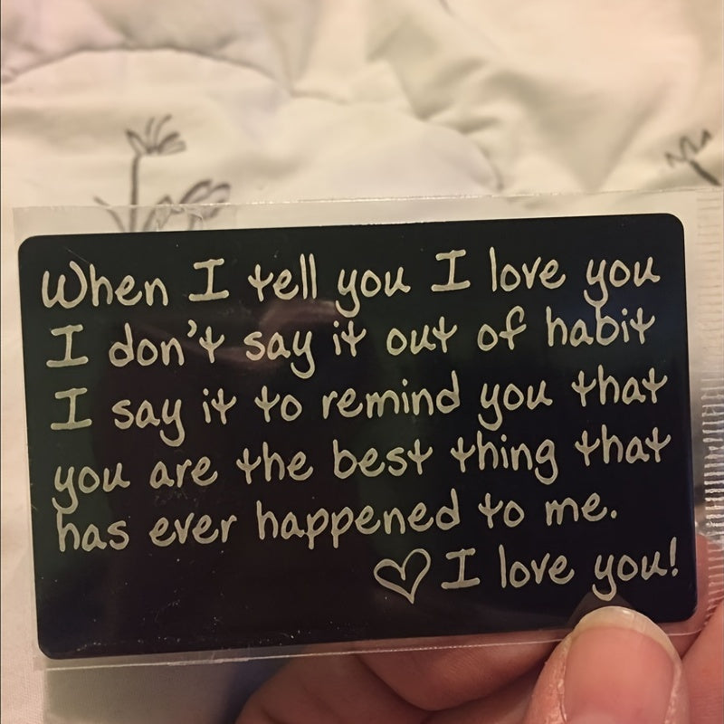 Engraved I Love You Wallet Card - Groom Gift