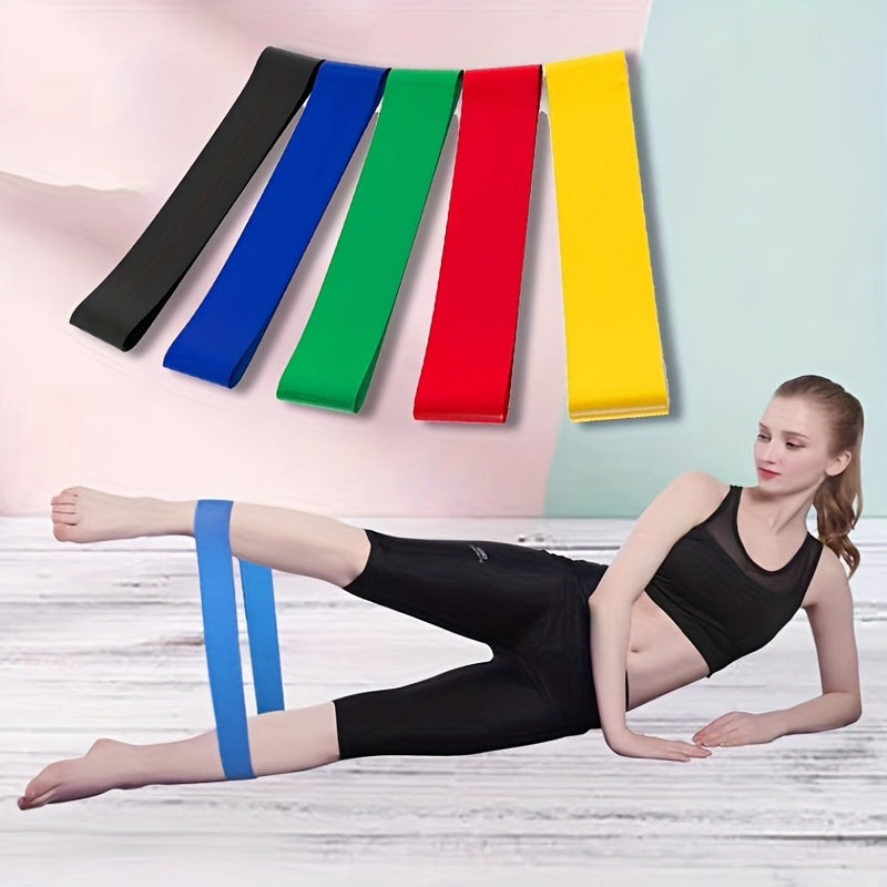 5pcs Yoga Pilates Resistance Bands Set for Exercise Stretching