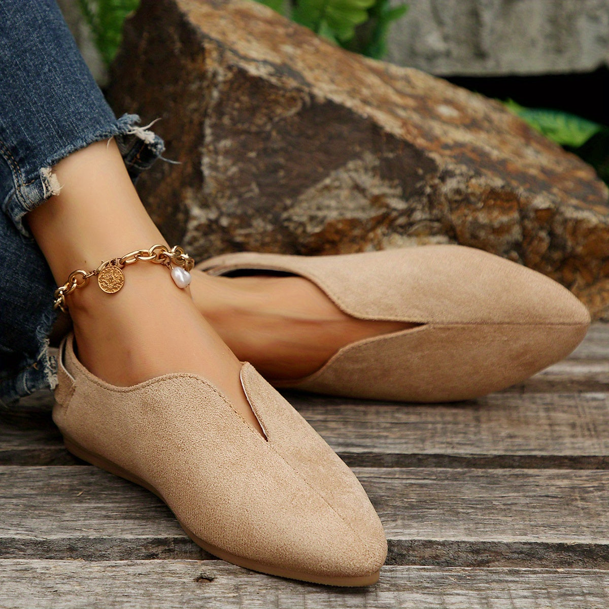 Lightweight Closed Toe Slip On Shoes with Buckle Strap Details