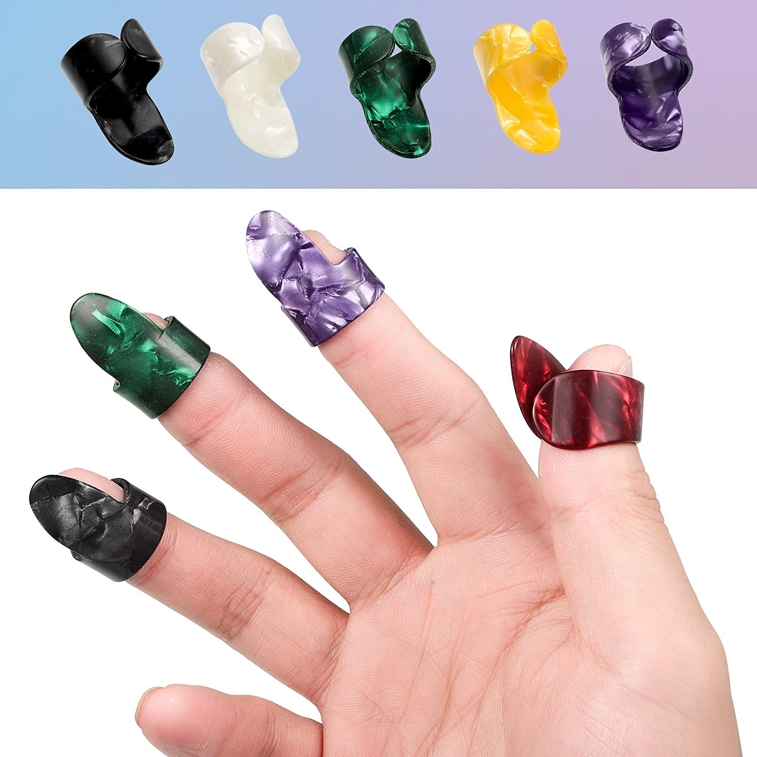 8pcs 4pcs Thumb Finger Picks Medium Flat Celluloid Guitar Ukulele Picks