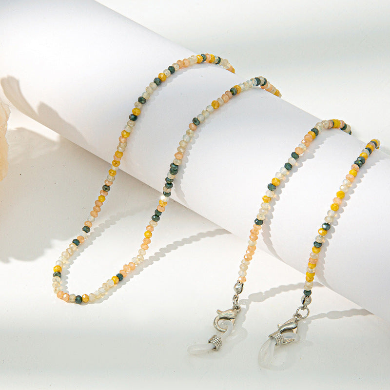 Crystal Beaded Glasses Chain Colorful Lanyard for Women Girls