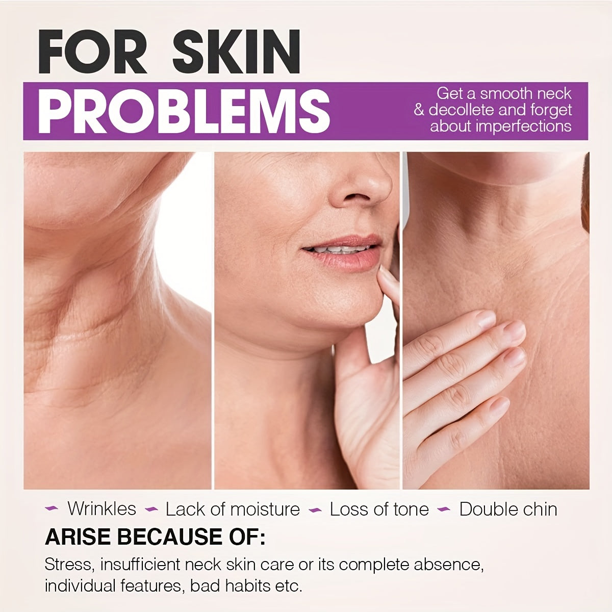 Neck Firming Cream Double Chin Reducer Retinol Collagen Hyaluronic Acid