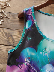  Floral Print Round Neck Tank Top