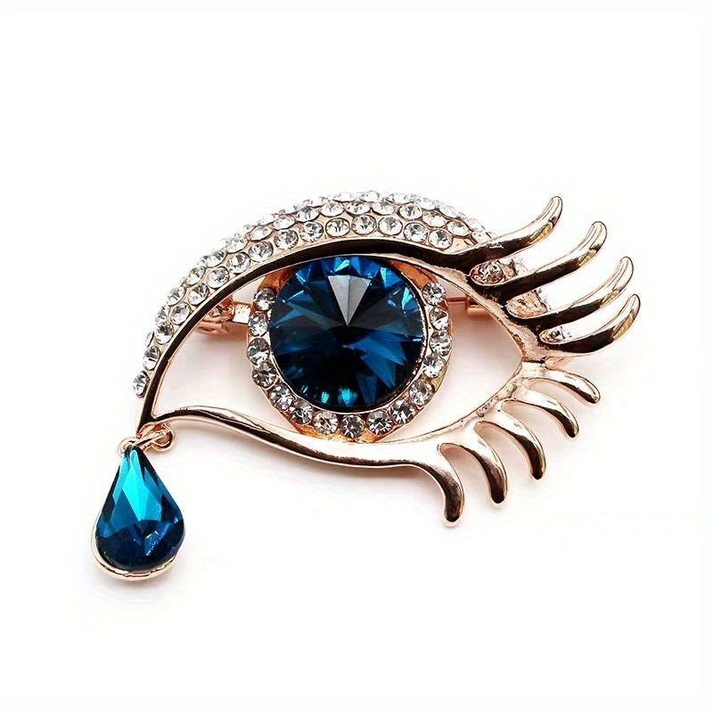 Eye Shape Brooch With Rhinestone For Women
