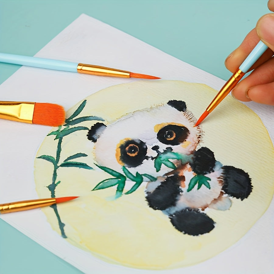 20 Round Nylon Hair Paint Brushes Set for Acrylic & Watercolor