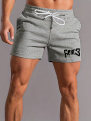 Letter Graphic Print Men's Casual Shorts Elastic Waist Drawstring Sports Shorts