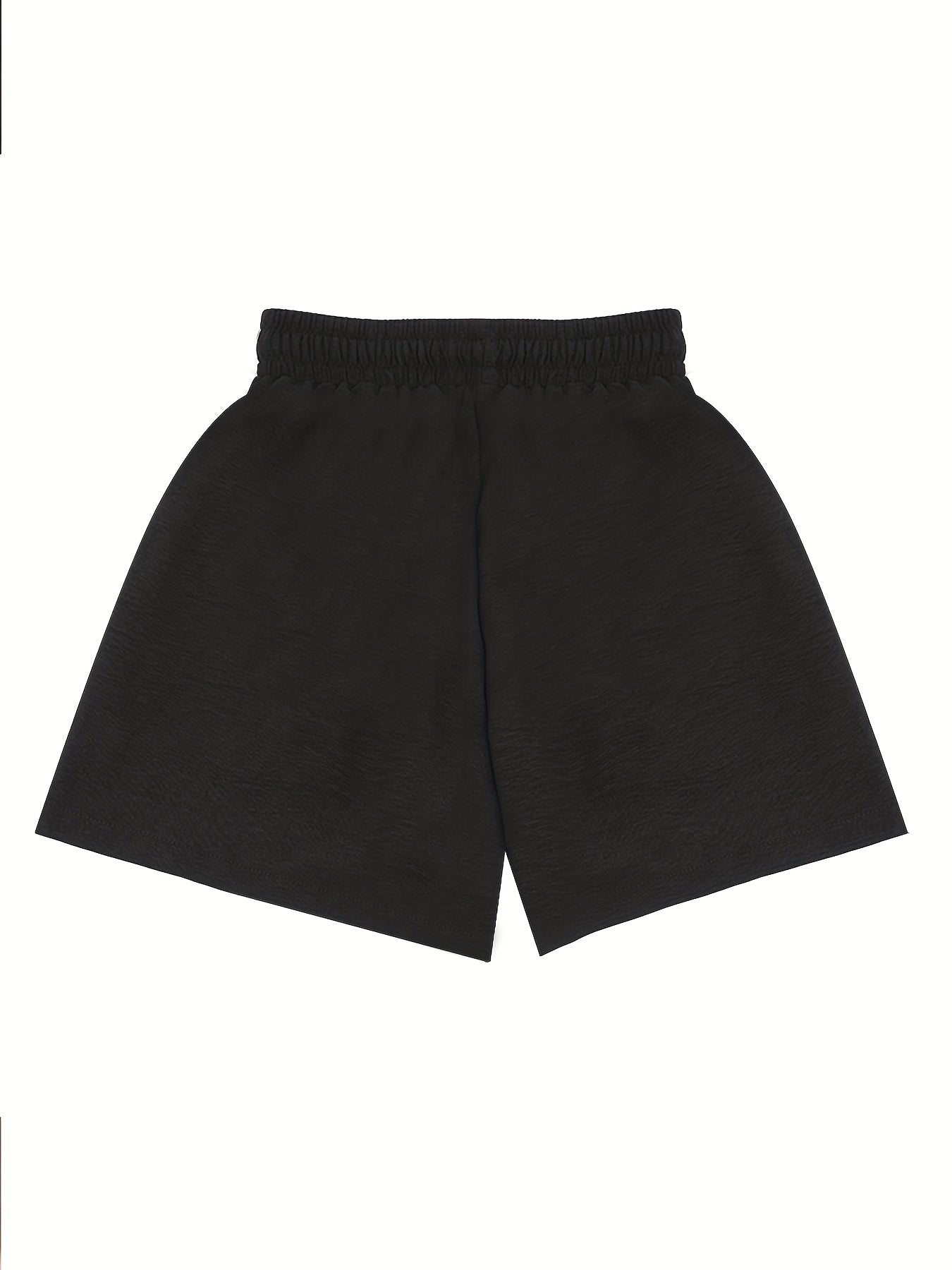 Drawstring Patched Pocket Casual Shorts High Waist Loose Summer Wide Leg Shorts