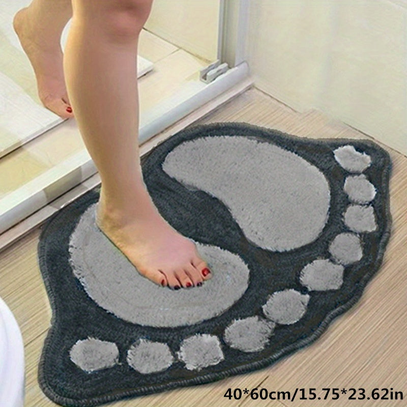Cartoon Feet Doormat Soft Plush Area Rug Non Slip Absorbent Bathroom Bedroom Rug