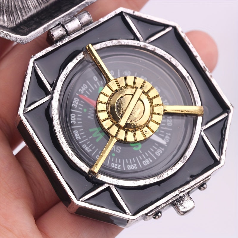 Vintage Metal Compass with Rope - Ideal Gift for Outdoor and Navigation Fans