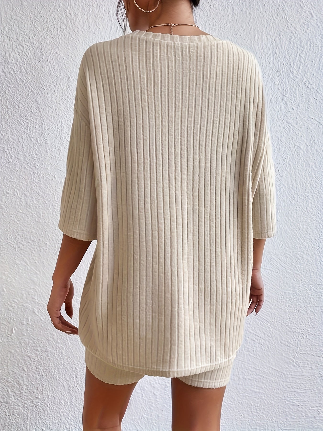  Casual Loungewear Set Short Sleeve Tee & Shorts Pajamas