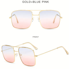 Metal Square Sunglasses UV400 Sun Shades Men Women