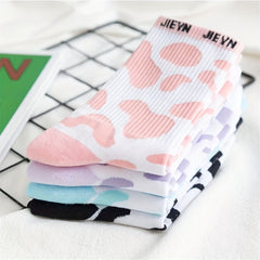 Cow Spot Print Socks Comfy Mid Tube Women's Stockings