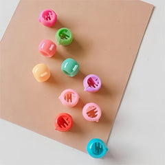100pcs Girls Mini Colorful Hair Claw Clips Beads Clip Plastic Hair Accessories