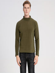 Men's Solid Pullover Fleece Crew Neck Top for City Walk Street