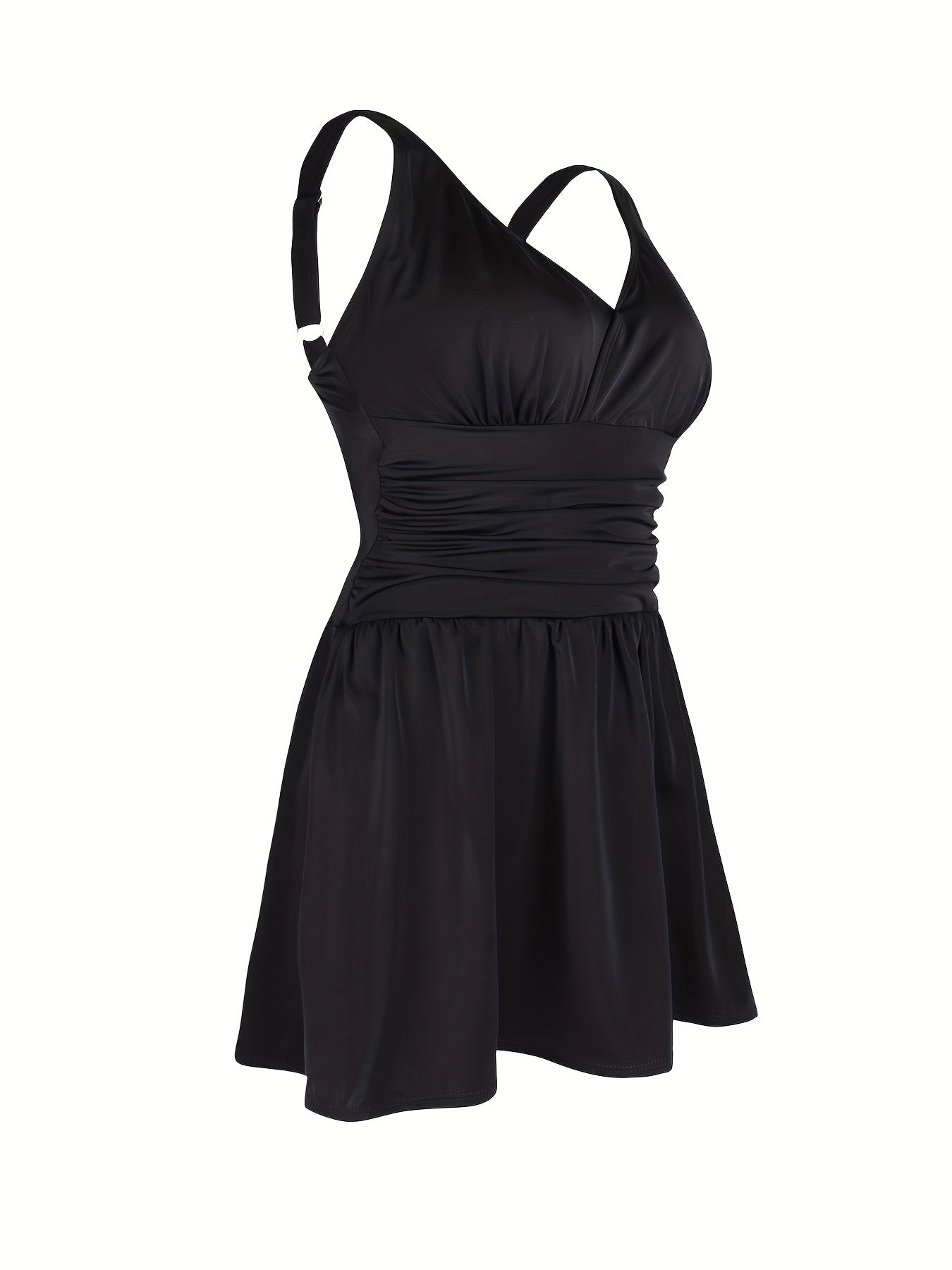 Ruched Surplice Neck One Piece Swimsuit