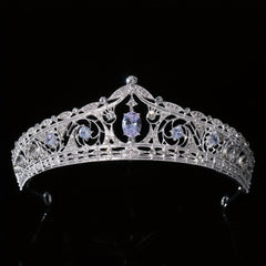 3pcs Crystal Bridal Crown Necklace Earrings Set