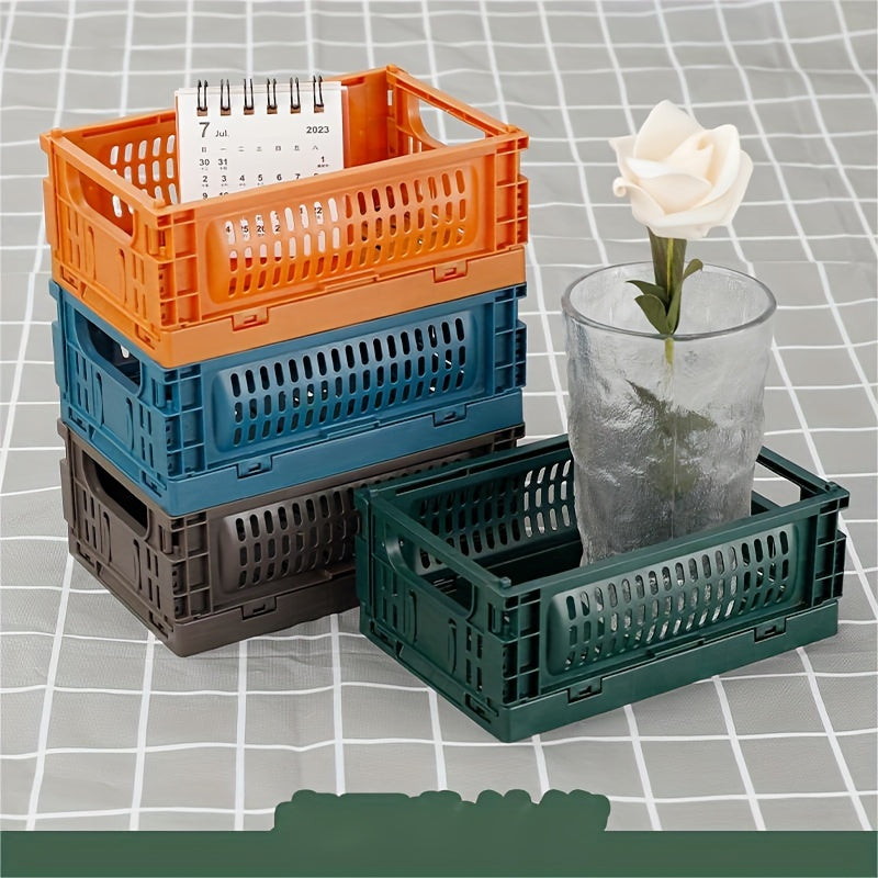 Small Folding Storage Basket for Picnics and Organization