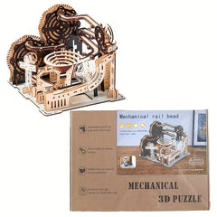 3D Wooden Puzzles Marble Run Set Mechanical Model Kits