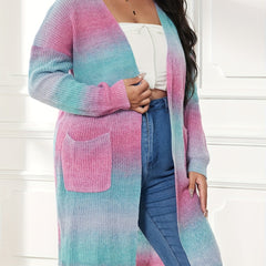 Rainbow Long Sleeve Open Front Cardigan