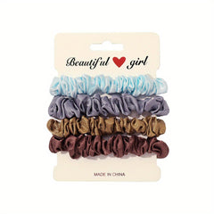 4pcs Satin Hair Scrunchie Head Band Set for Women Girls