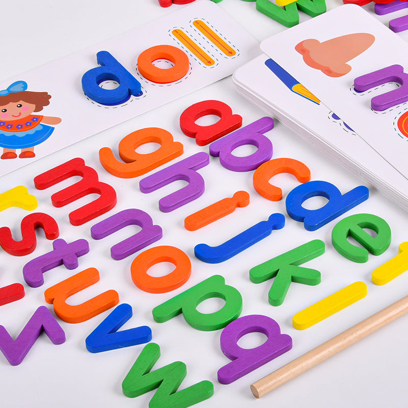 Alphabet Tracing Learning Toy for Kids Spelling Blocks with Animal Illustrations