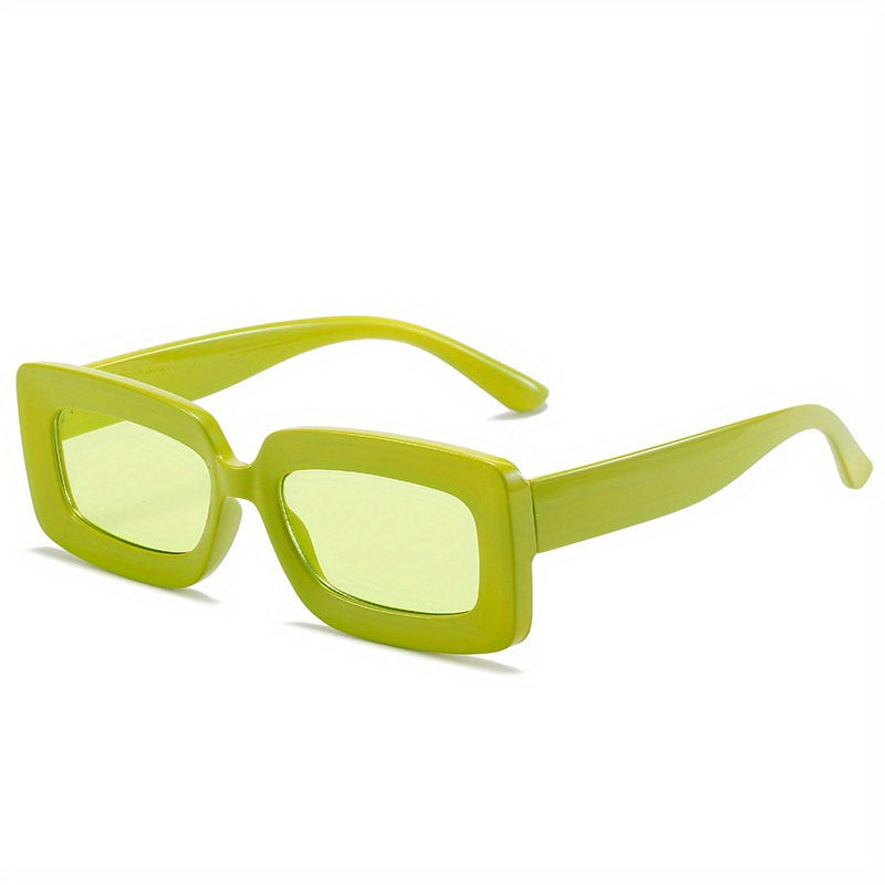 Y2K Rectangle Sunglasses Candy UV400 Sun Shades for Summer Beach Party Club