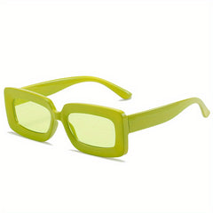 Y2K Rectangle Sunglasses Candy UV400 Sun Shades for Summer Beach Party Club