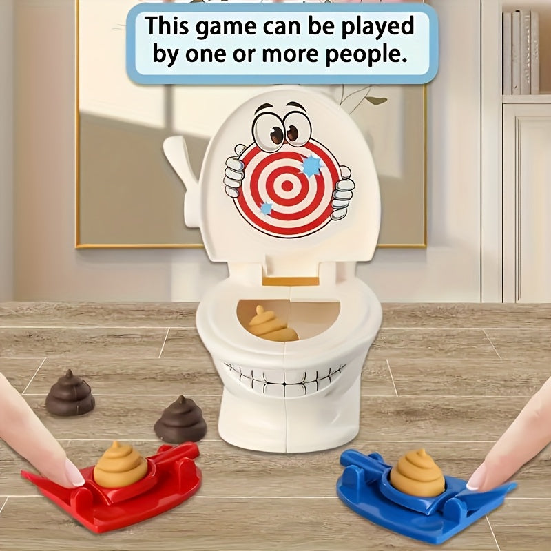 Toilet Shooting Game Set with Cartoon Toilet & Launchers - Kids' Entertainment