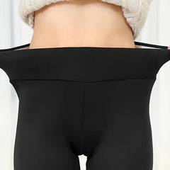 Plush Lined Opaque High Waist Thermal Leggings Women's Stockings