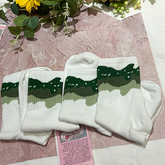 2 Pairs Geometric Pattern Mid Tube Socks Women's Stockings