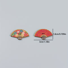 50pcs Mixed Fan Wooden Button DIY Crafts Sewing Accessories