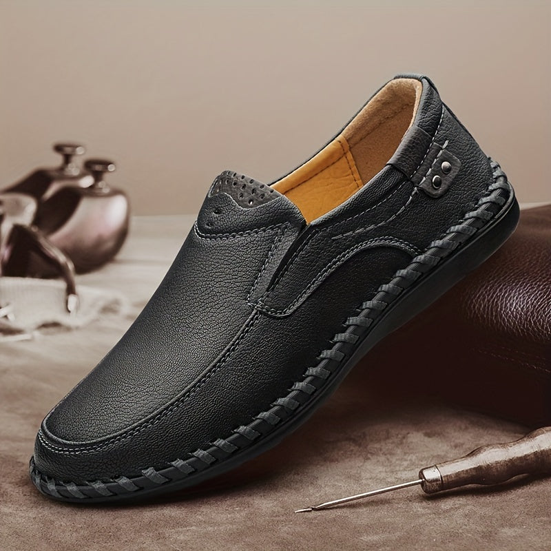 CLOHOO Men's Stitch Loafers Non Slip Casual Shoes